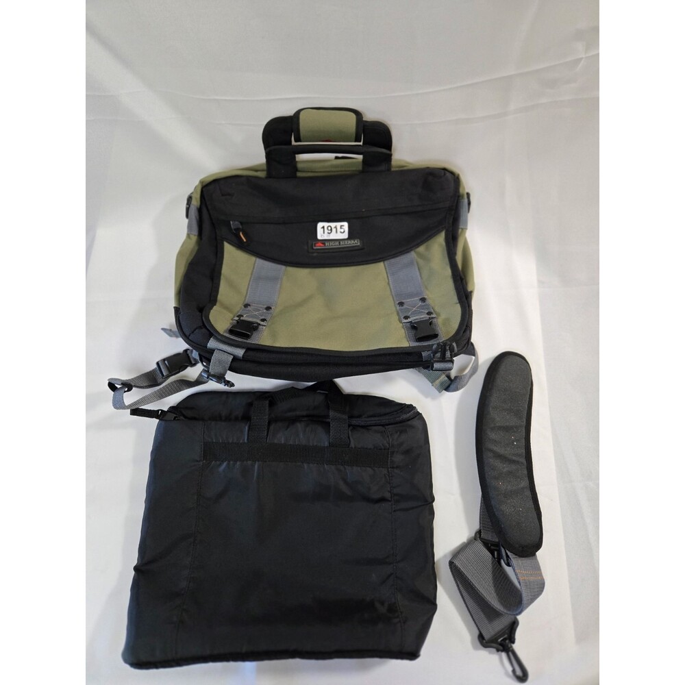 High Sierra Computer Case Laptop Shoulder Bag-Olive Green & Black - Picture 2 of 5